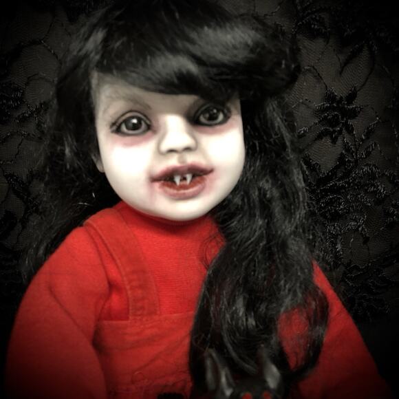 OOAK Creepy Odd 18” Ghostly Vampire Toddler Scary Halloween Horror Art Doll - Picture 5 of 15